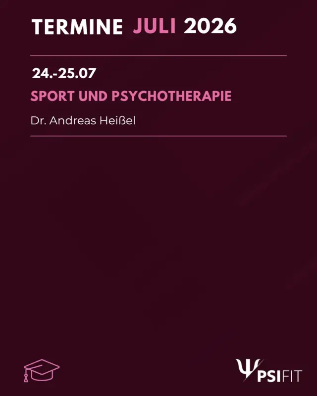 Wir präsentieren mit großer Freude unser Programm für den Monat Juli! Die detaillierte Kursbeschreibung finden Sie in den folgenden Slides.

Buchen Sie jetzt!
Anmeldungen erbitten wir bevorzugt über unsere Webseite (http://www.psifit.de), sind aber auch per E-Mail, Fax und postalisch möglich. Den Link finden Sie zudem direkt in unserer Bio.

#PsiFit #Psychotherapie #wolfsburg #fortbildung #niedersachsen #ärztekammer #niedersachsen #psychologie #akademie